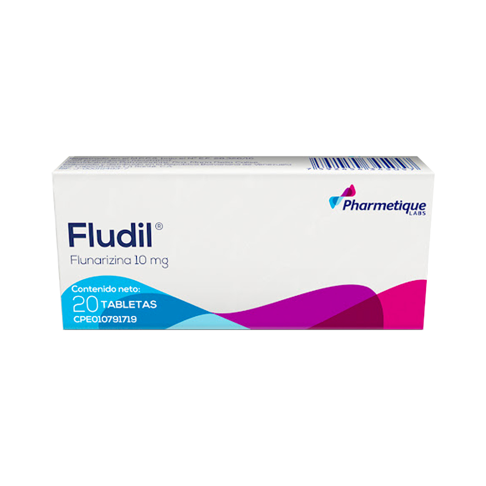 Flunarizina Fludil 10mg 20 Tabletas