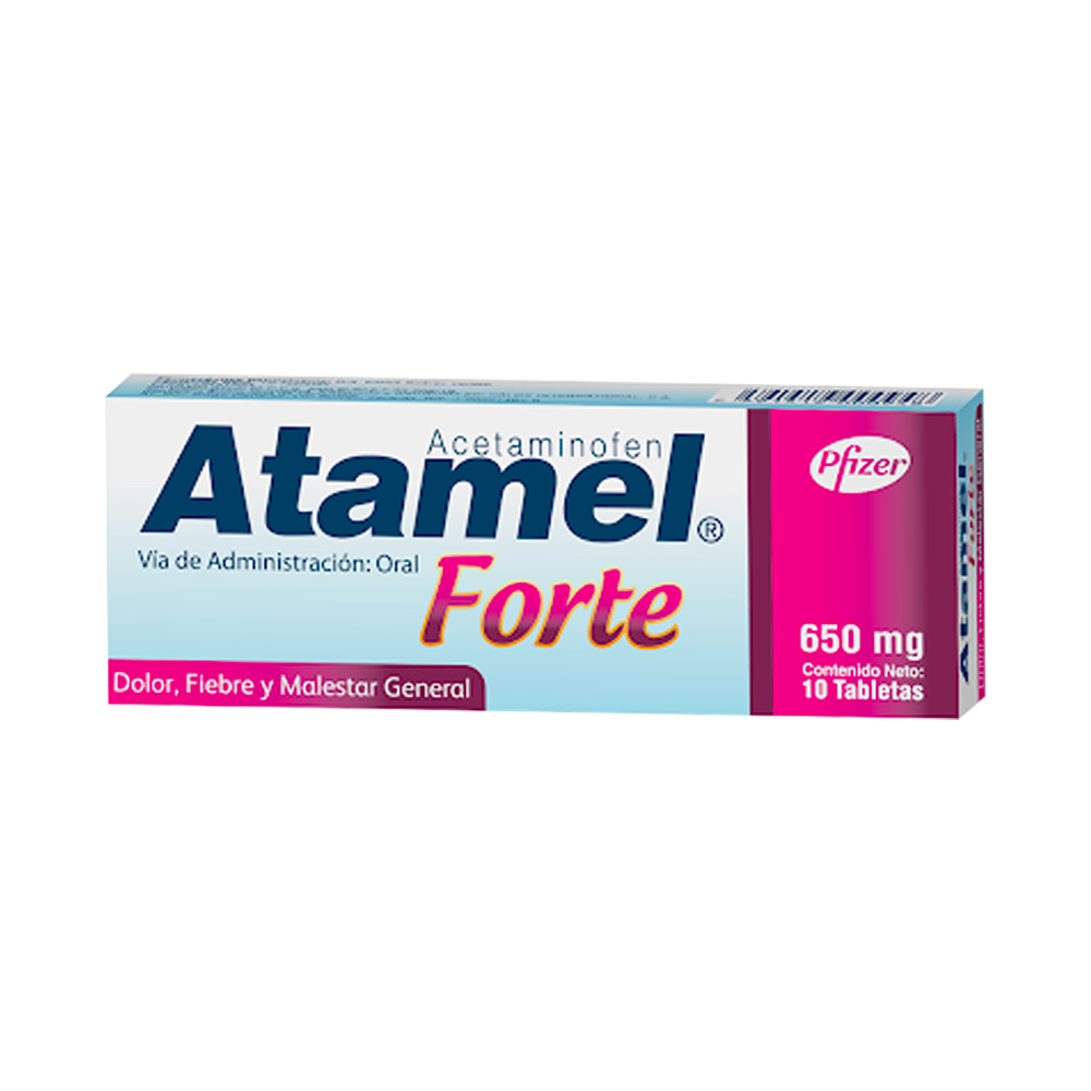 Acetaminofén Atamel Forte 650mg 10 Tabletas