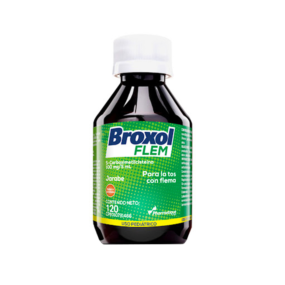 Carboximetilcisteína Broxol Flem 100mg/5ml 120ml Jarabe Pediátrico