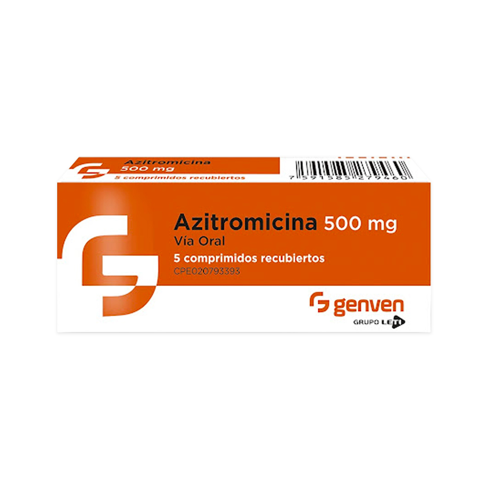 Azitromicina Genven 500mg 5 Comprimidos