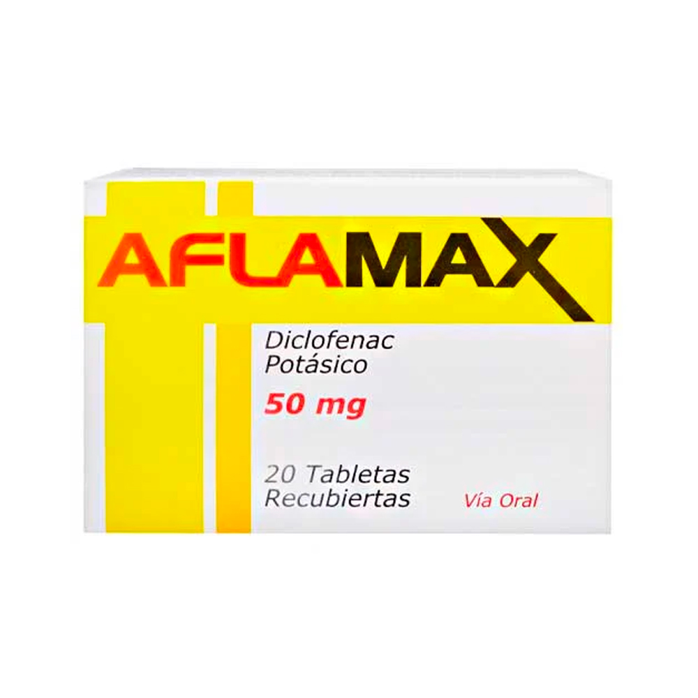 Diclofenac Potásico Aflamax 50mg 20 Tabletas