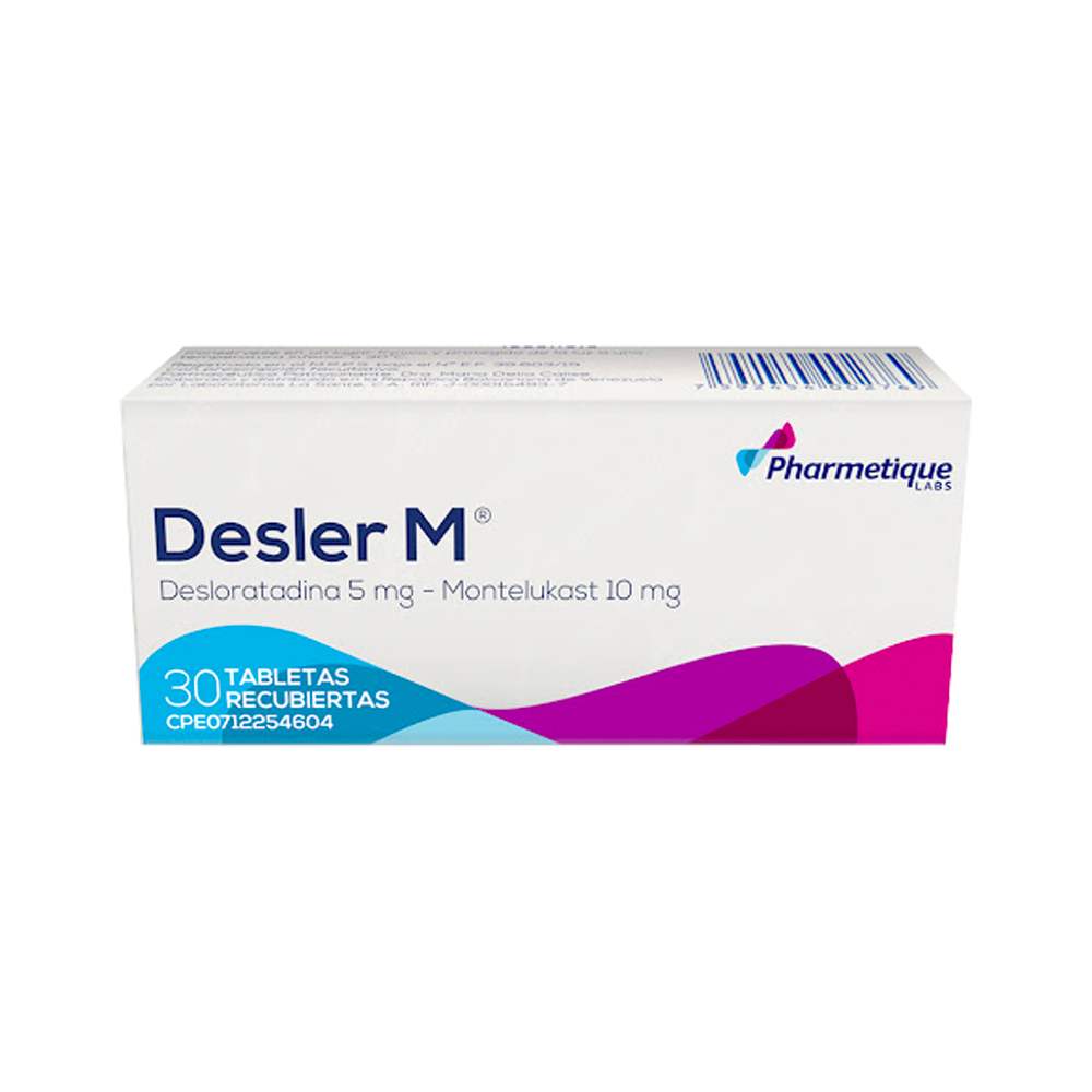 Desloratadina + Montelukast Desler M 5/10 mg 30 Tabletas