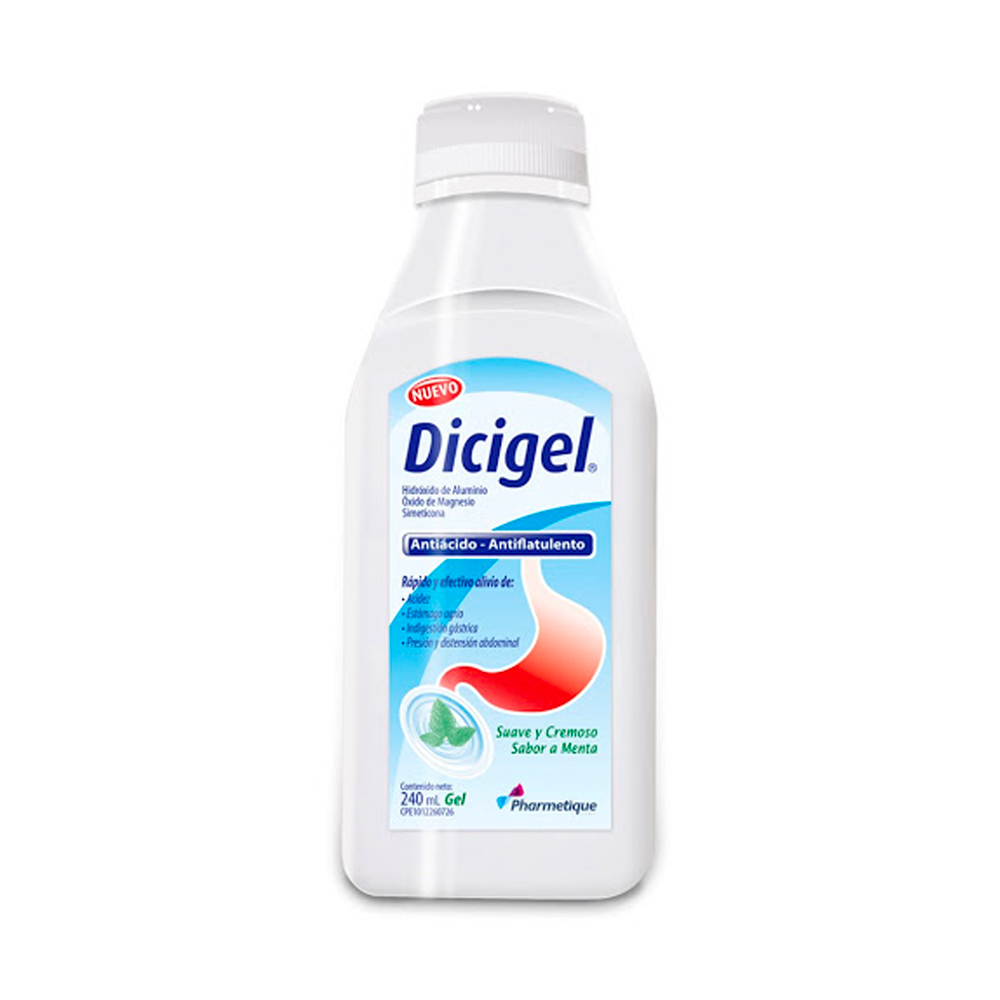 Hidróxido de Magnesio + Óxido de Magnesio + Simeticona Dicigel 240ml Suspensión