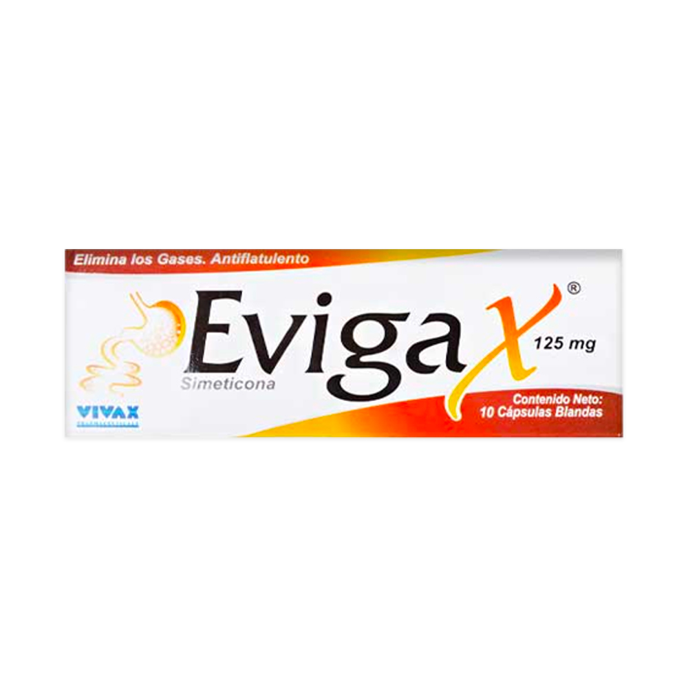 Simeticona Evigax 125mg 10 Cápsulas