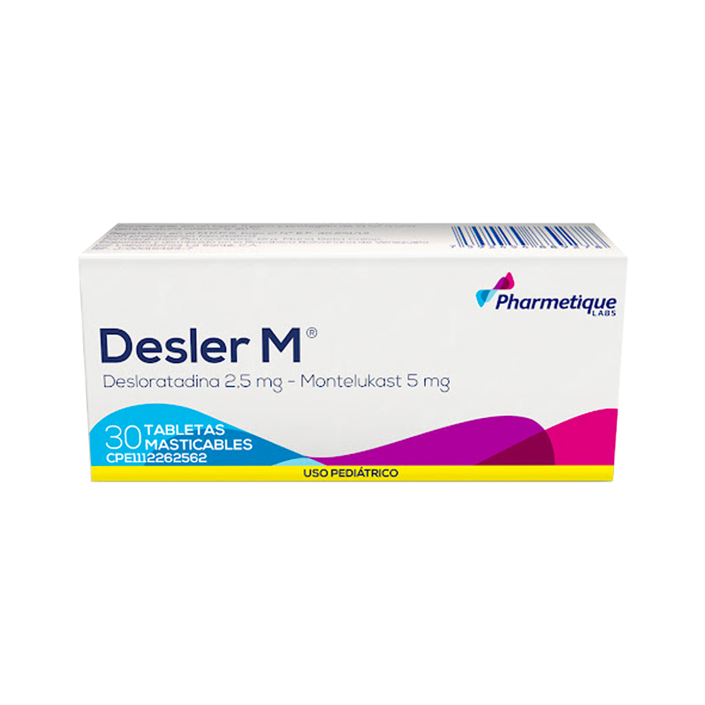 Desloratadina + Montelukast Desler M 2,5/5mg 30 Tabletas