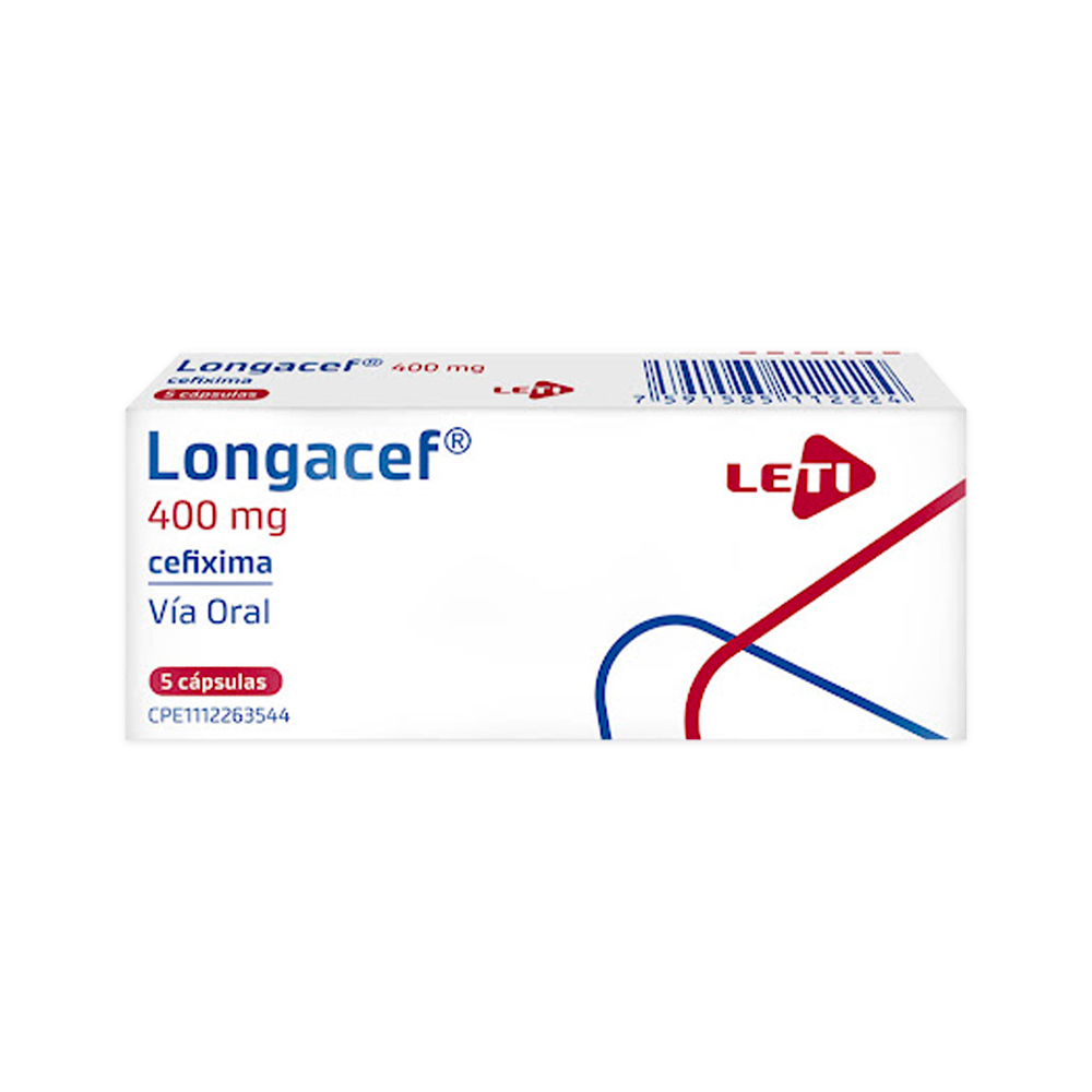 Cefixima Longacef 400mg 5 Cápsulas