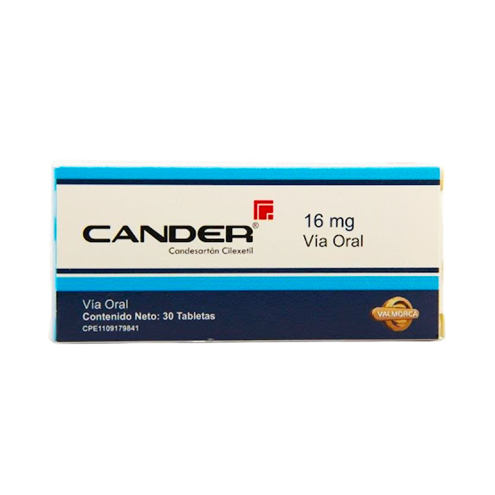 Candesartán Cander 16mg 30 Tabletas