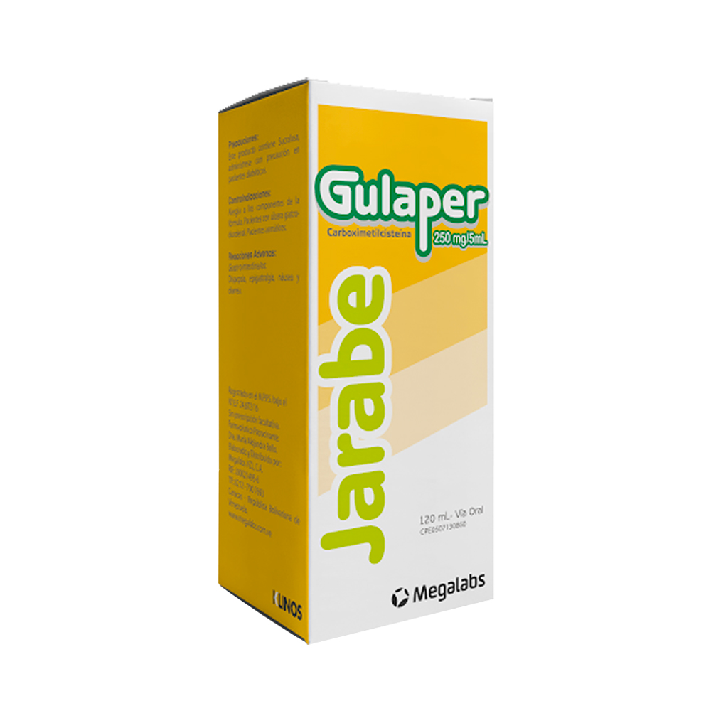 Carboximetilcisteína Gulaper 250mg/5ml 120ml Jarabe Adulto