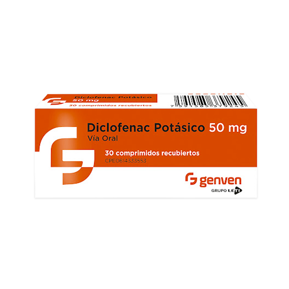 Diclofenac Potásico Genven 50mg 30 Comprimidos