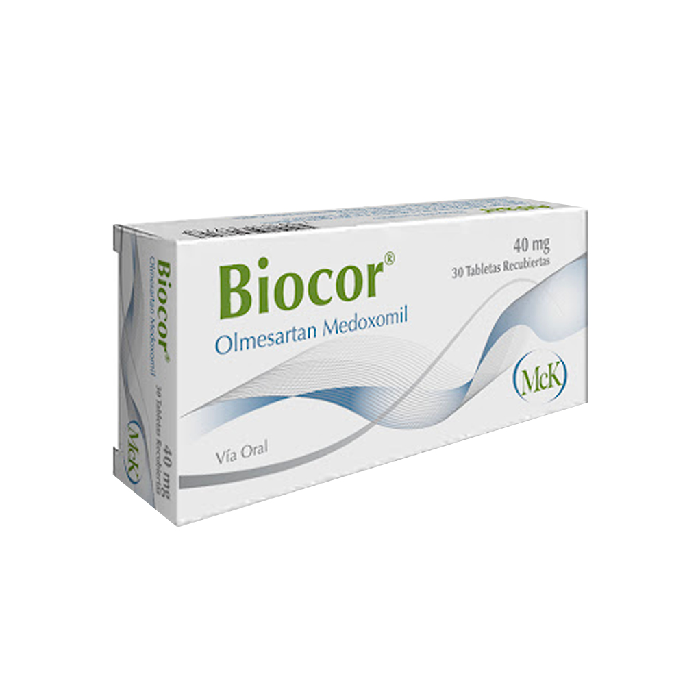 Olmesartán Biocor 40mg 30 Tabletas