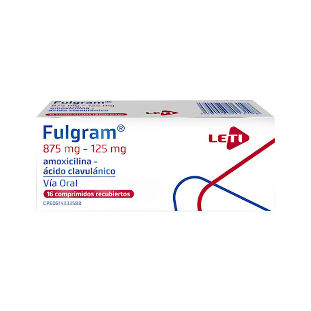 Amoxicilina Fulgram 875/125 mg 16 Comprimidos