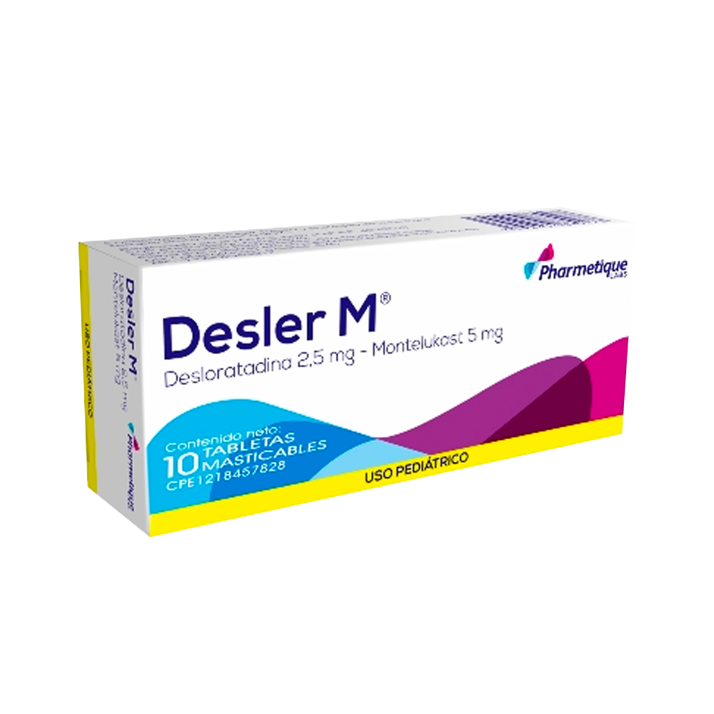 Desloratadina + Montelukast Desler M 2,5/5mg 10 Tabletas