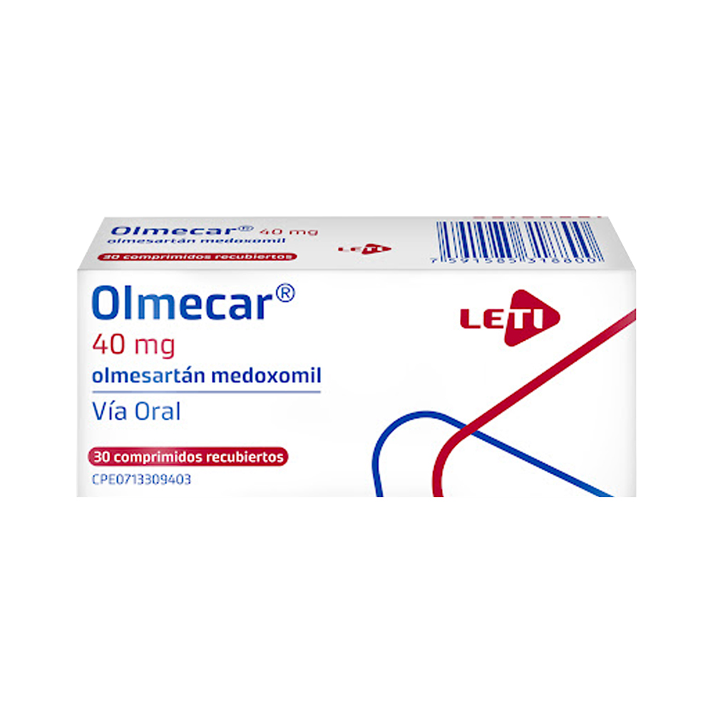 Olmesartán Olmecar 40mg 30 Comprimidos