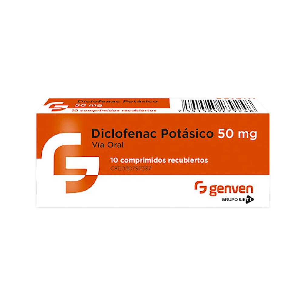 Diclofenac Potásico Genven 50mg 10 Comprimidos