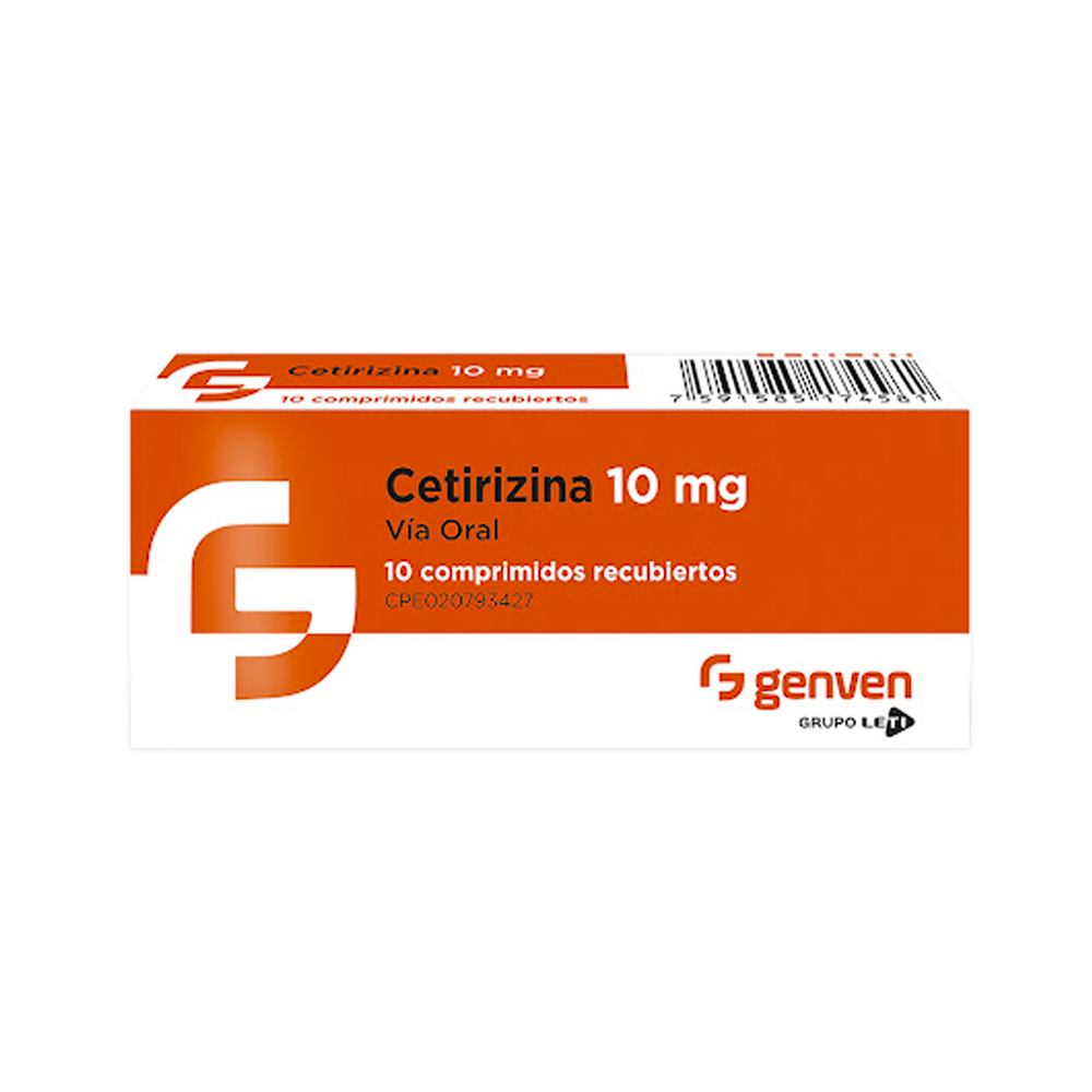 Cetirizina Genven 10mg 10 Comprimidos