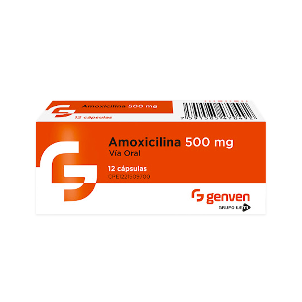 Amoxicilina Genven 500mg 12 Cápsulas