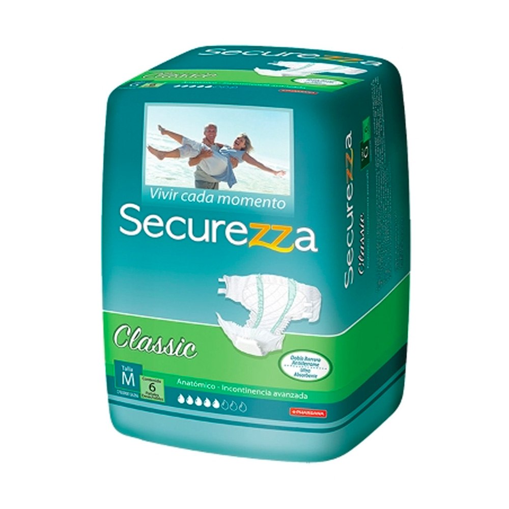 Pañal Incontinencia Securezza Classic M Talla 6uds