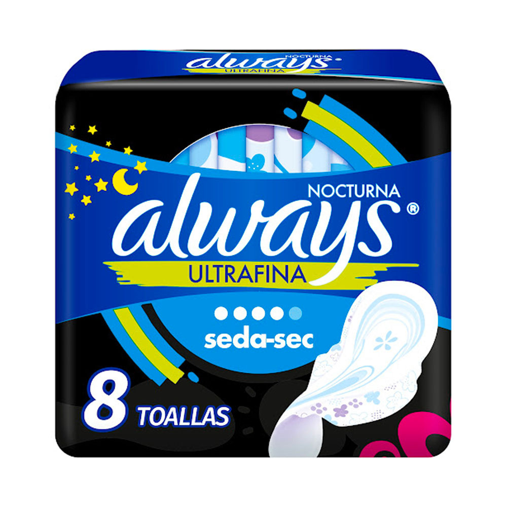 Toallas Sanitarias Always Ultra Noche 8uds