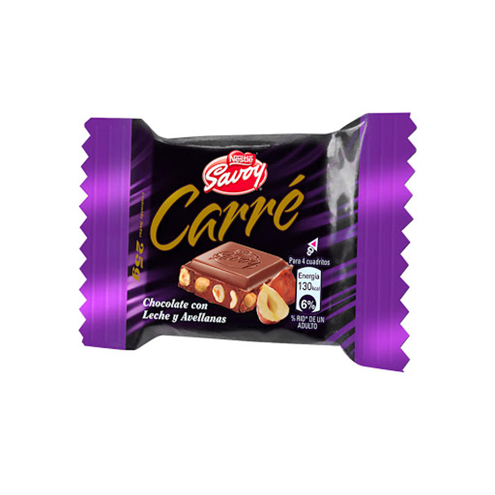 Chocolate Savoy Mini Carré Avellanas 25g