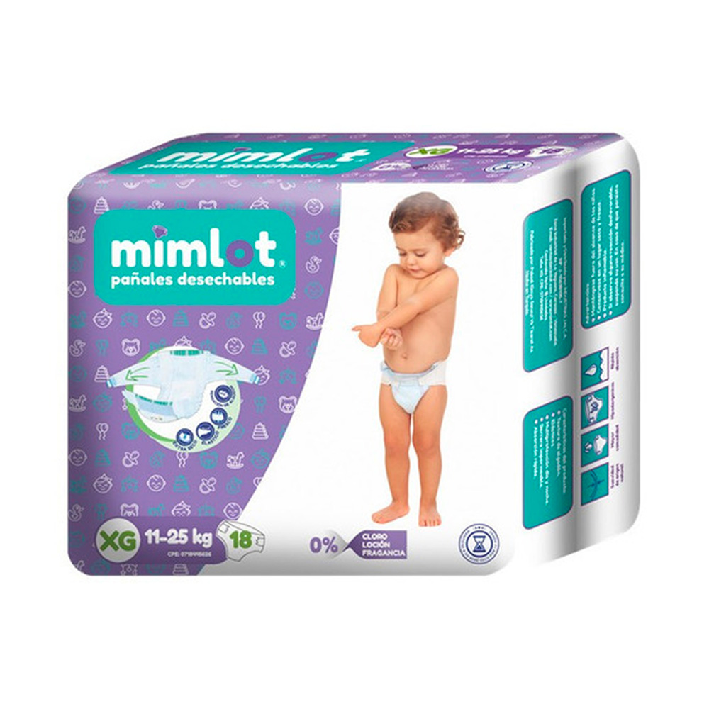 PañalesDesechables Mimlot Talla XG 18uds