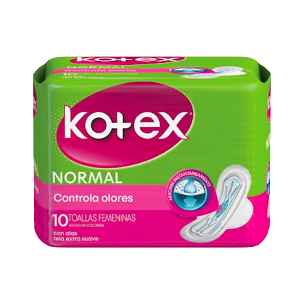 Toallas Sanitarias Kotex Malla con Alas Normal 10uds