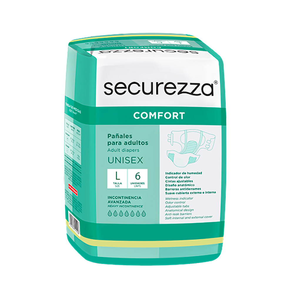 Pañal Incontinencia Securezza Comfort Talla L 6uds