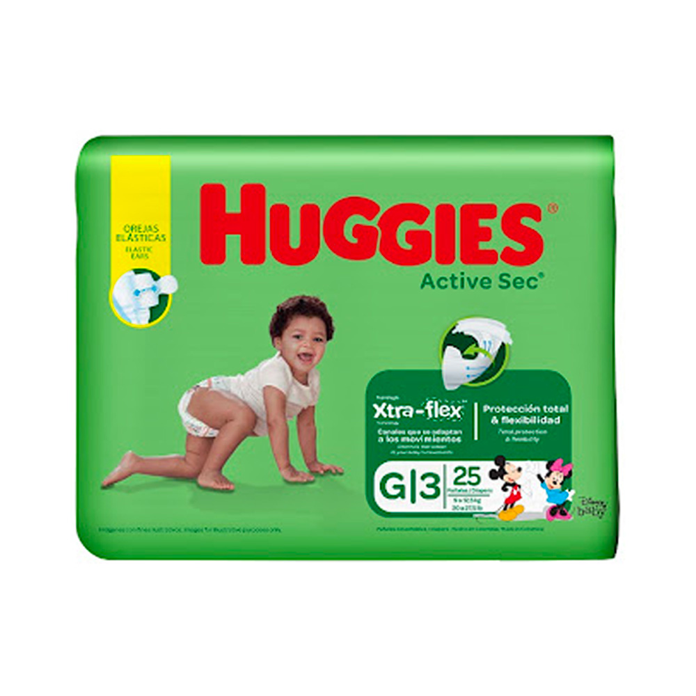 Pañales Desechables Huggies Active Sec Talla G 25uds