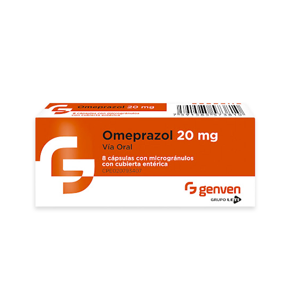 Omeprazol Genven 20mg 8 Cápsulas