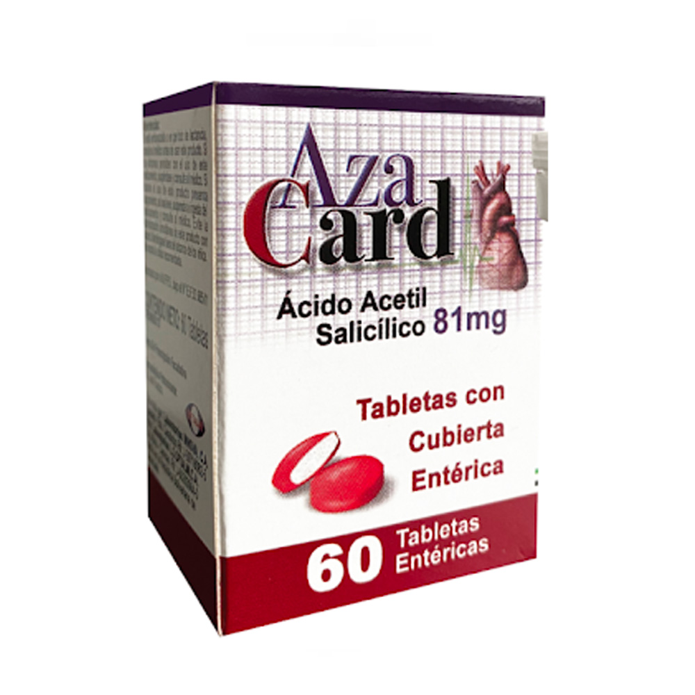 Acido Acetilsalicílico Azacard 81mg 60 Comprimidos