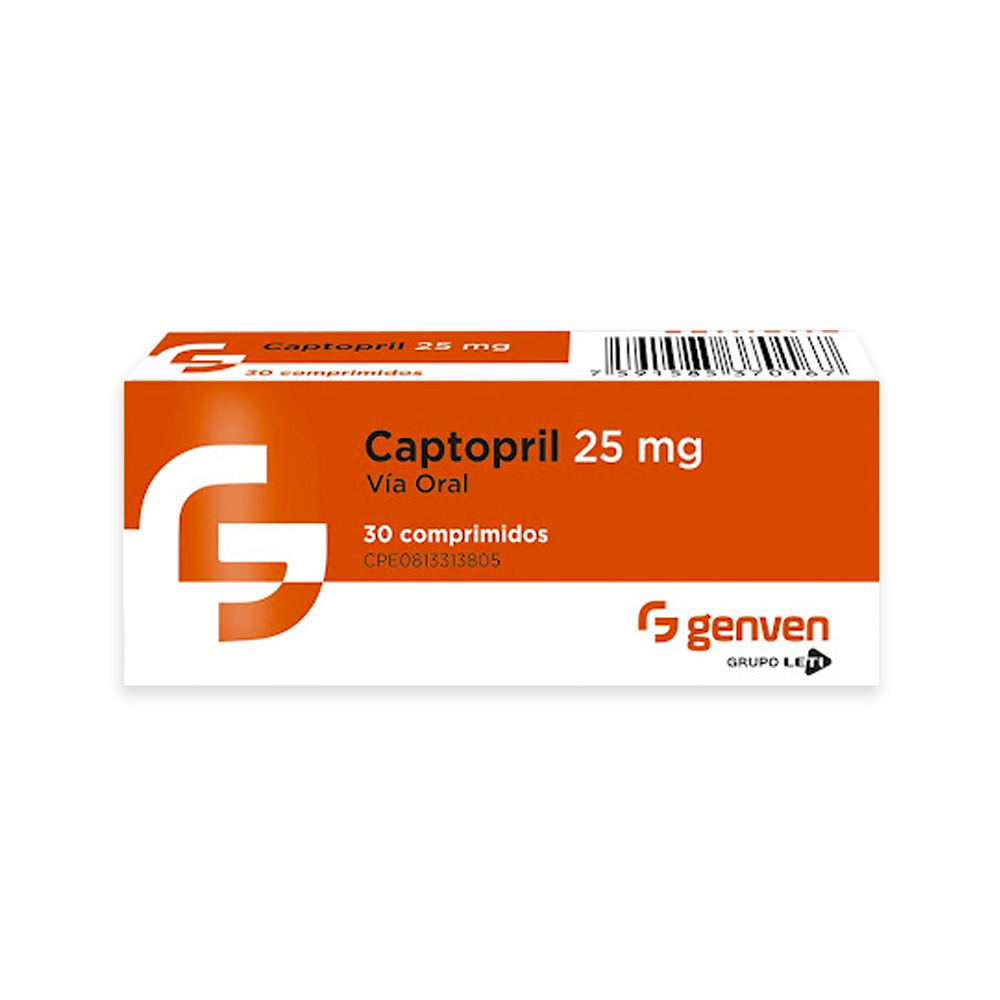 Captopril Genven 25mg 30 Comprimidos