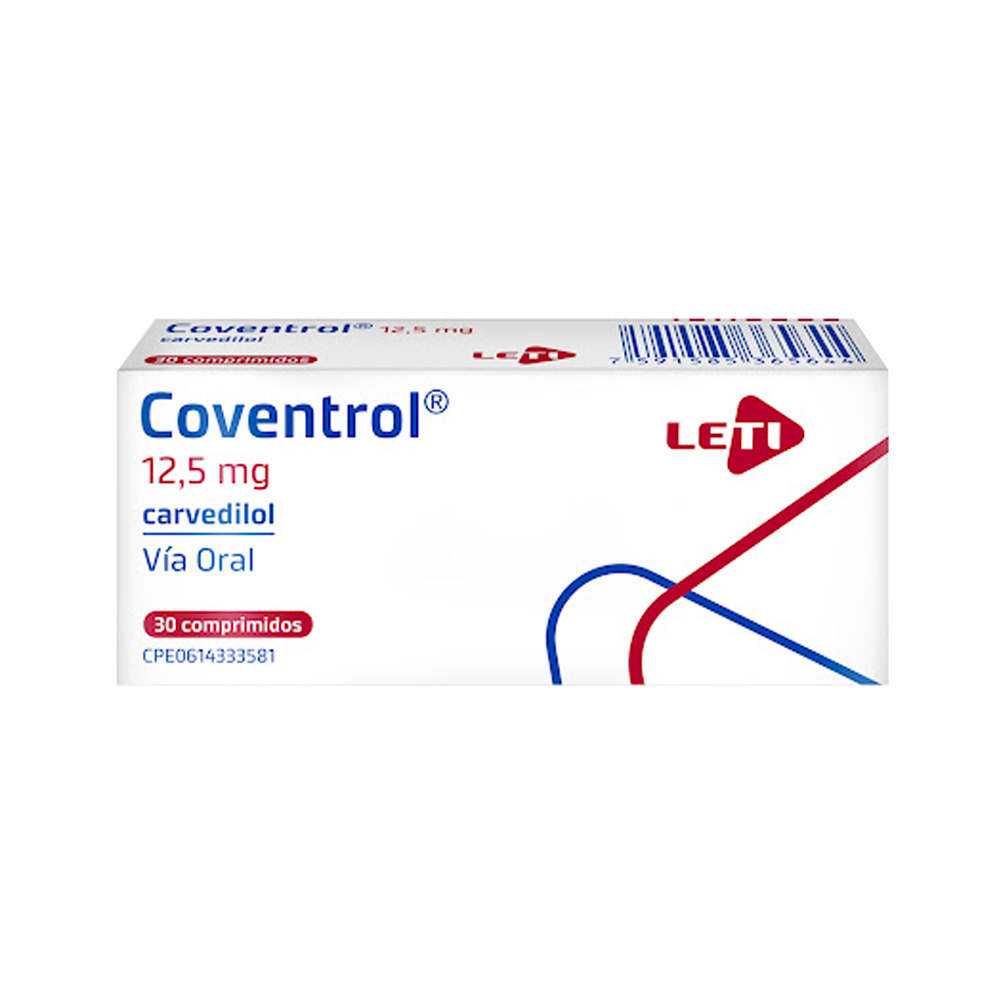 Carvedilol Coventrol 12,5mg 30 Tabletas