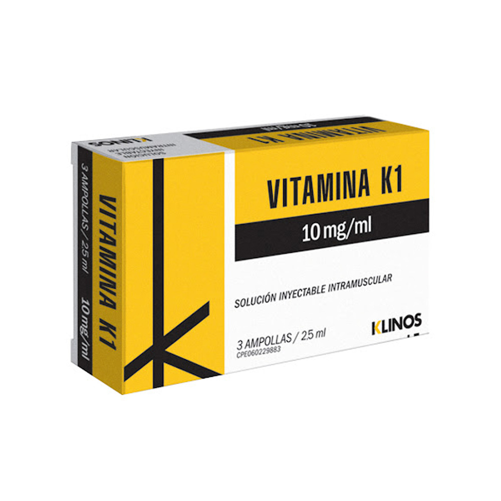 Vitamina K1 Klinos 10mg 3 Ampollas