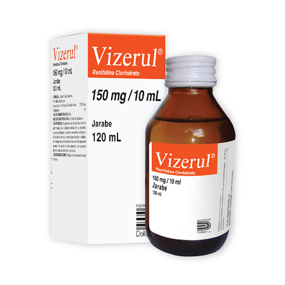 Ranitidina Vizerul 150mg/10ml 120ml Jarabe