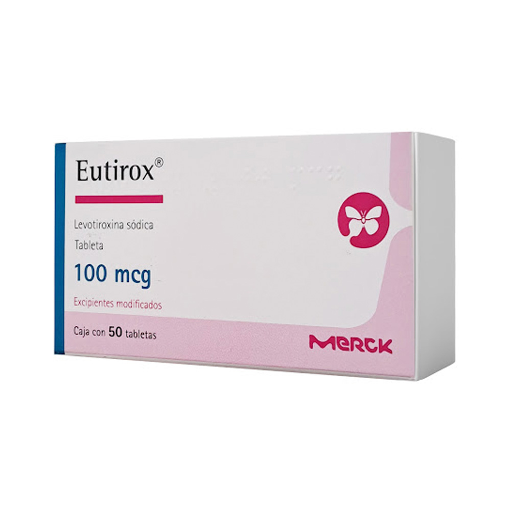 Levotiroxina Eutirox 100mcg 50 Tabletas