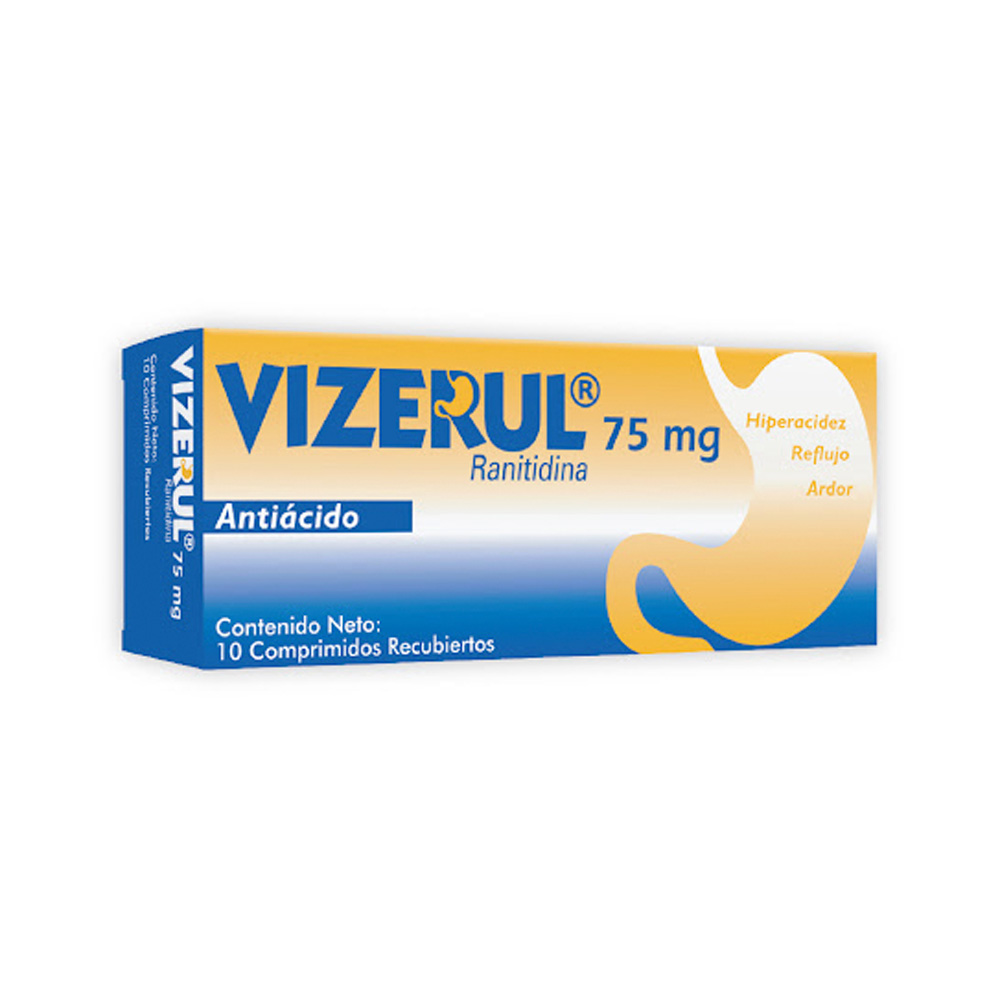 Ranitidina Vizerul 75mg 10 Comprimidos