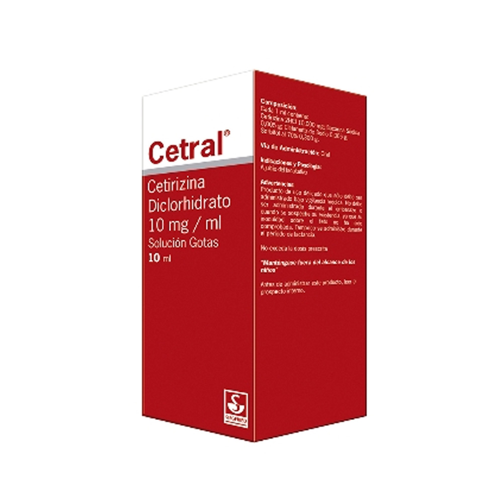 Cetirizina Cetral 10mg/ml 10ml Gotas