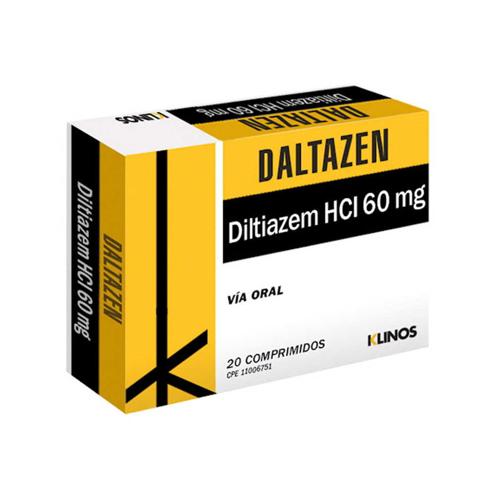 Diltiazem Daltazen 60mg 20 Comprimidos