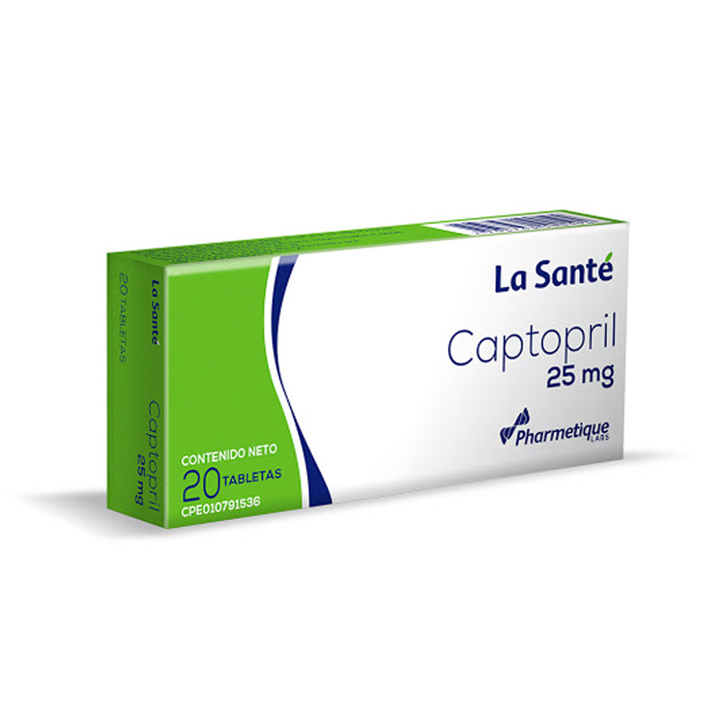 Captopril La Santé 25mg 20 Tabletas