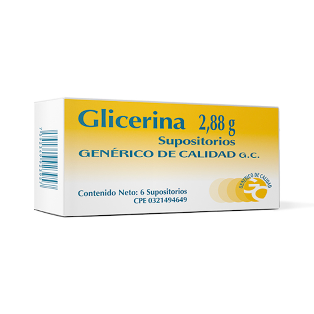 Supositorios de Glicerina 2,88g 6 Unidades Adulto