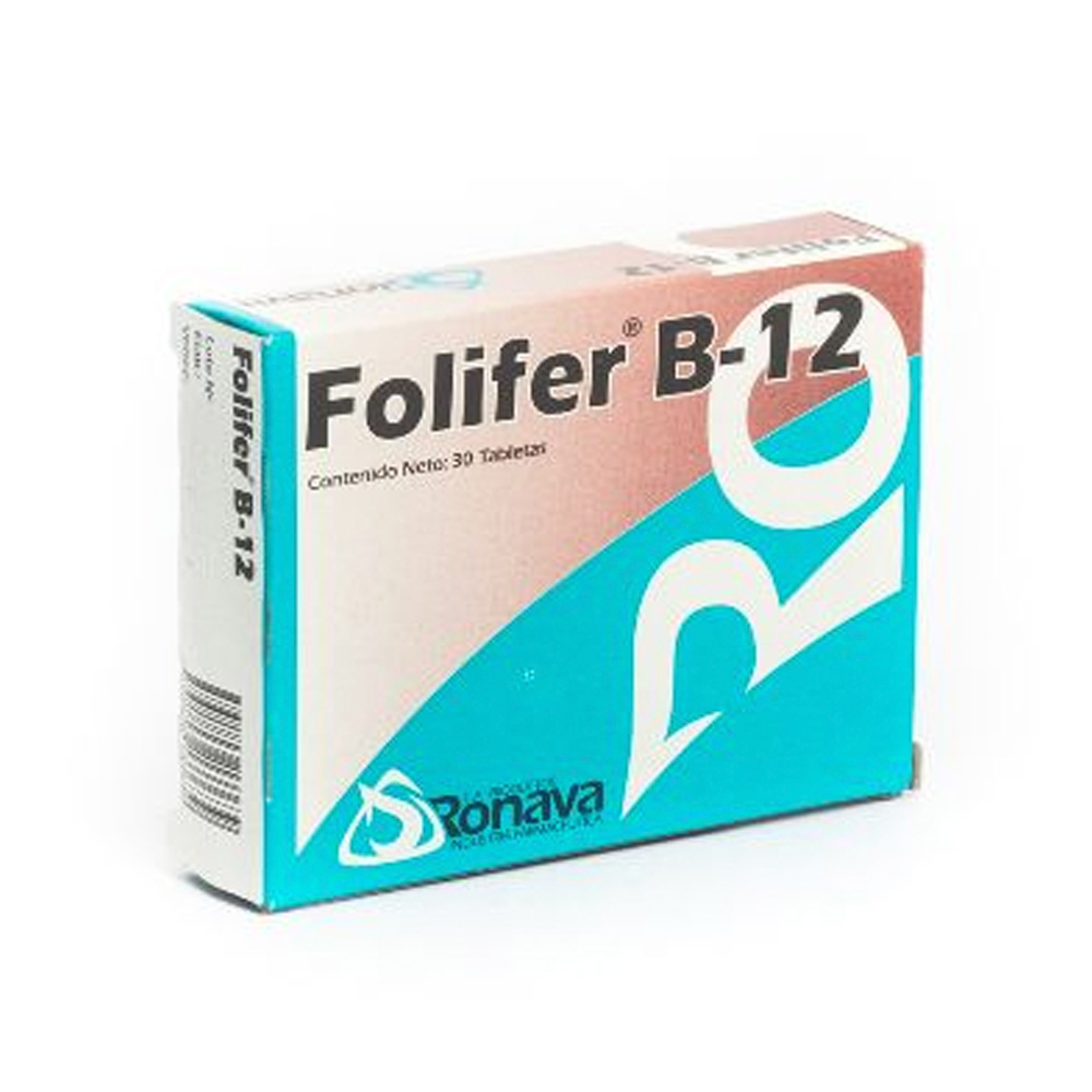 Hierro + Ácido Fólico Folifer B12 30 Tabletas