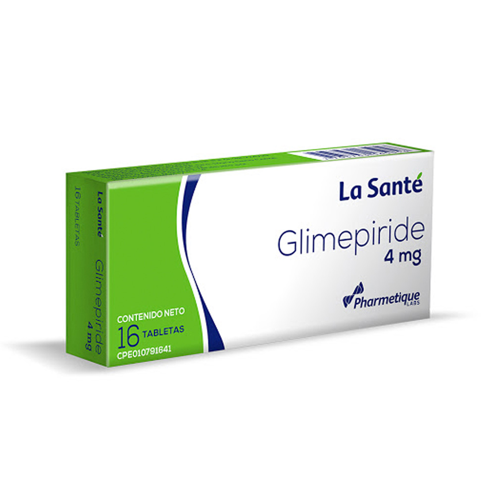 Glimepiride La Santé 4mg 16 Tabletas