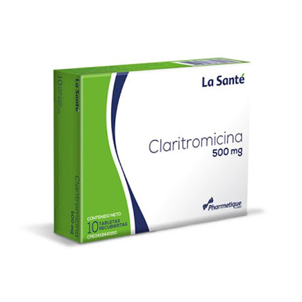 Claritromicina La Santé 500mg 10 Tabletas