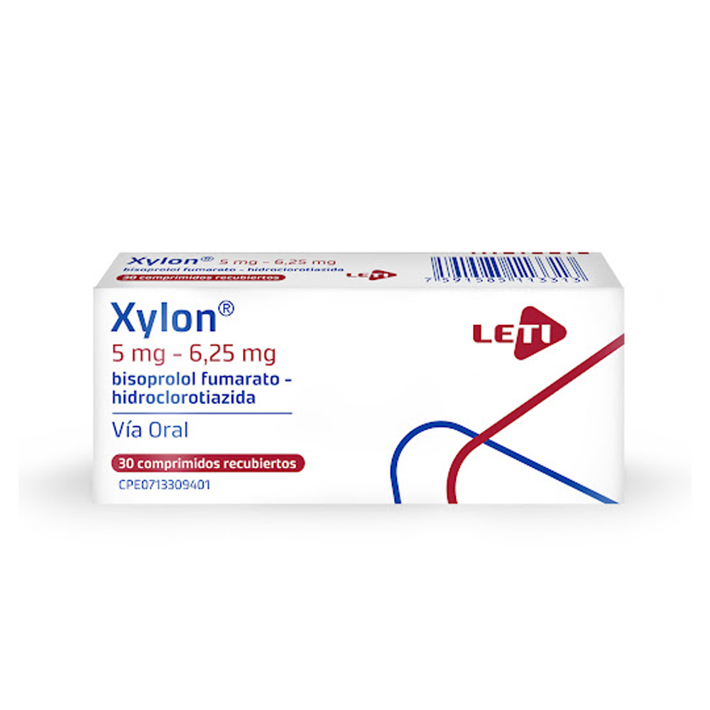 Bisoprolol + Hidroclorotiazida Xylon 5/6,25mg 30 Comprimidos