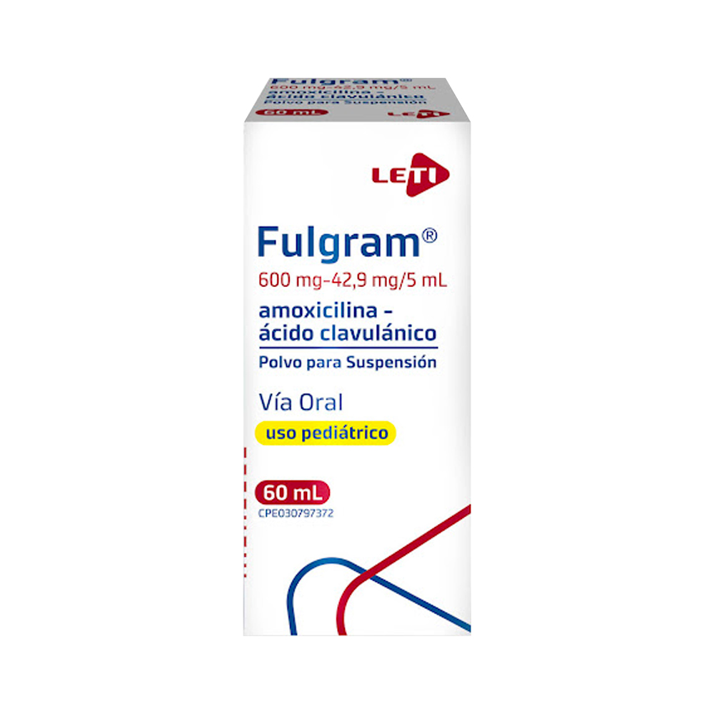 Amoxicilina + Ácido Clavulánico Fulgram 600/42,9 mg/5ml 60ml