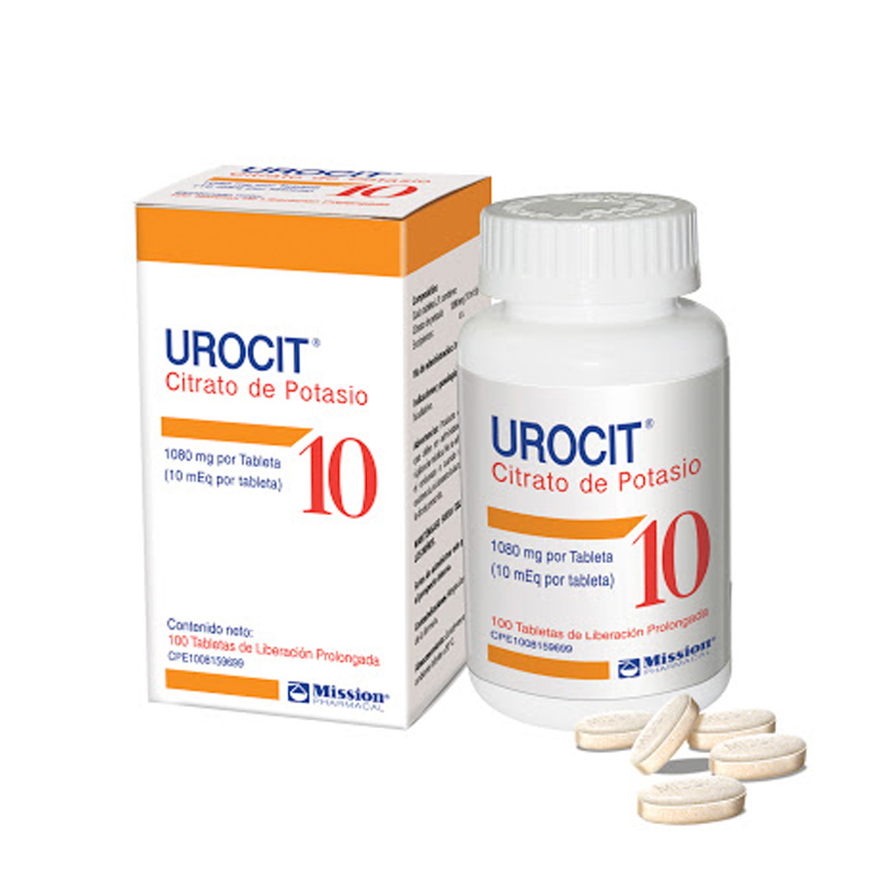 Citrato de Potasio Urocit 1080mg 100 Tabletas