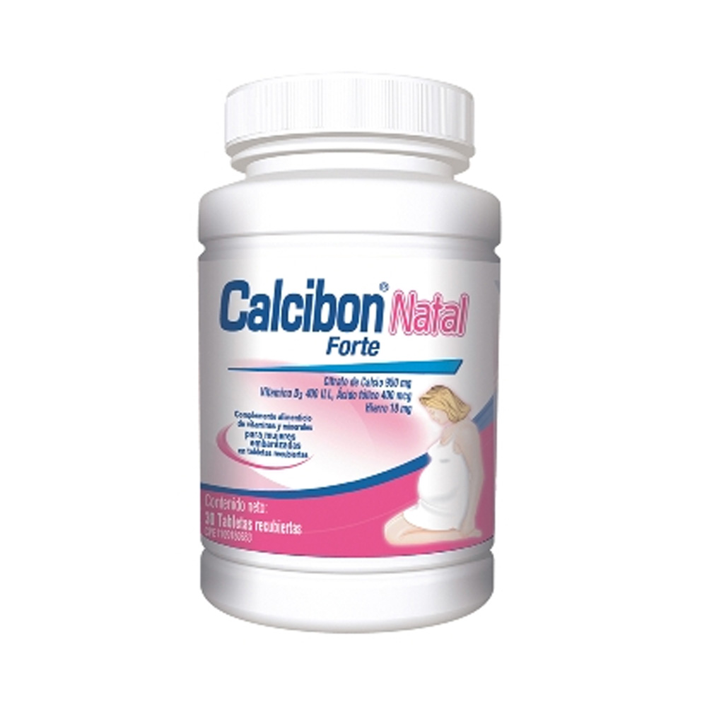 Calcio + Vitamina D + Ácido Fólico + Hierro Calcibon Natal Forte 30 Tabletas