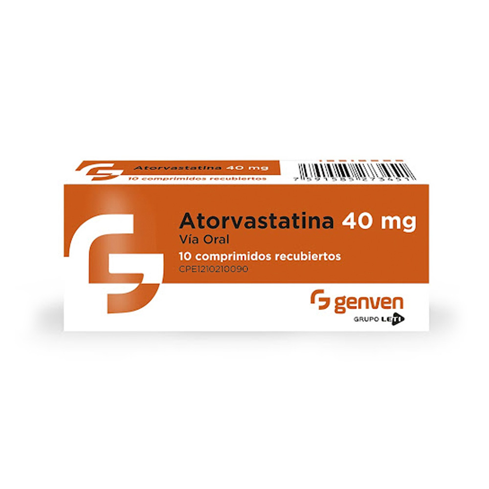 Atorvastatina Genven 40mg 10 Comprimidos