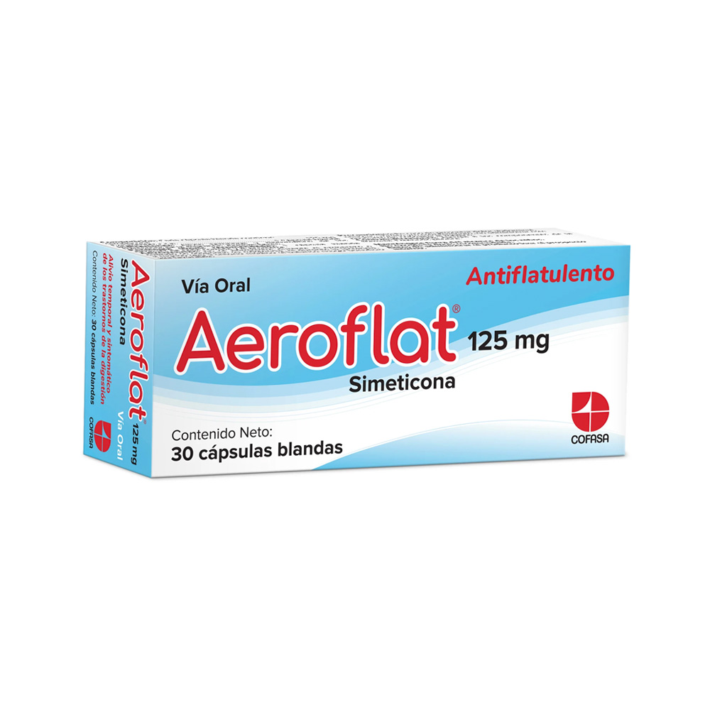 Simeticona Aeroflat 125mg 30 Cápsulas