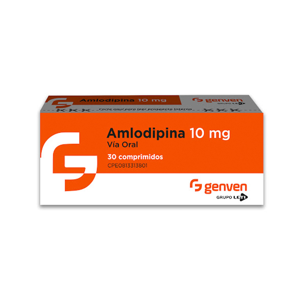 Amlodipina Genven 10mg 30 Comprimidos