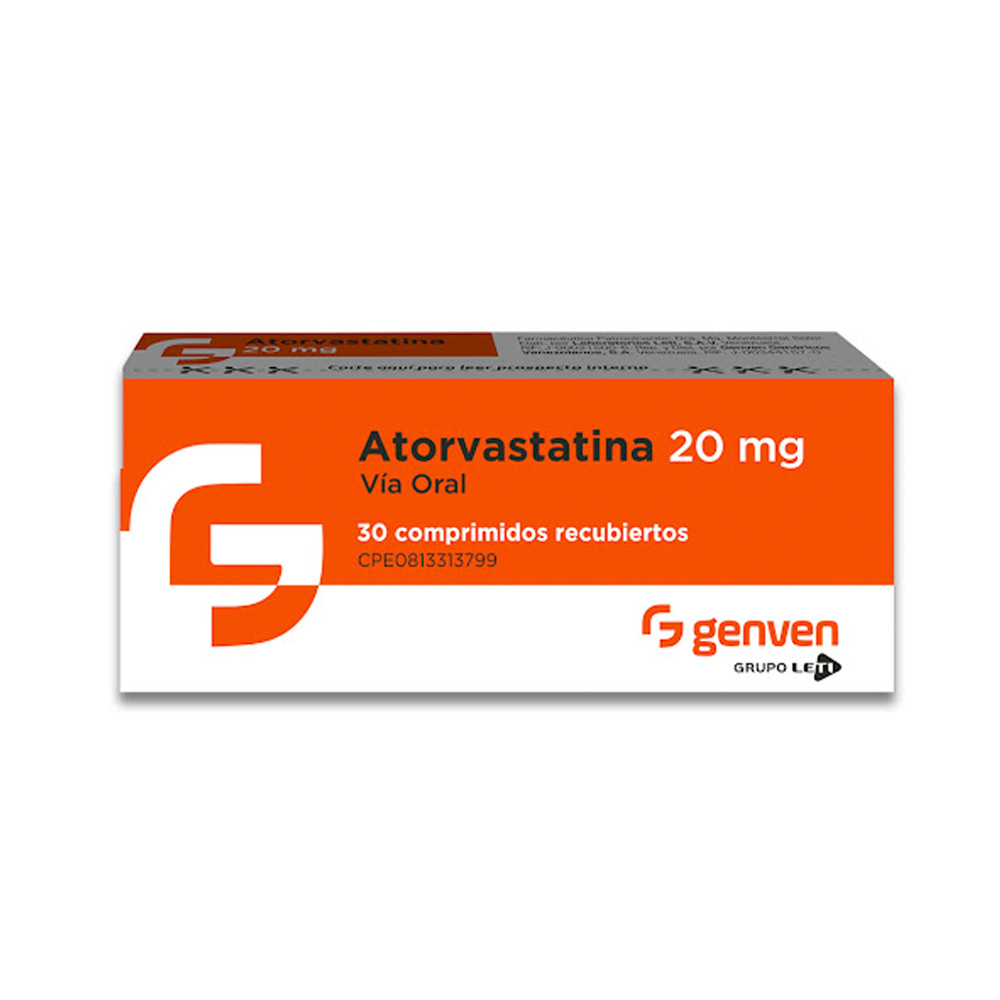 Atorvastatina Genven 20mg 30 Comprimidos